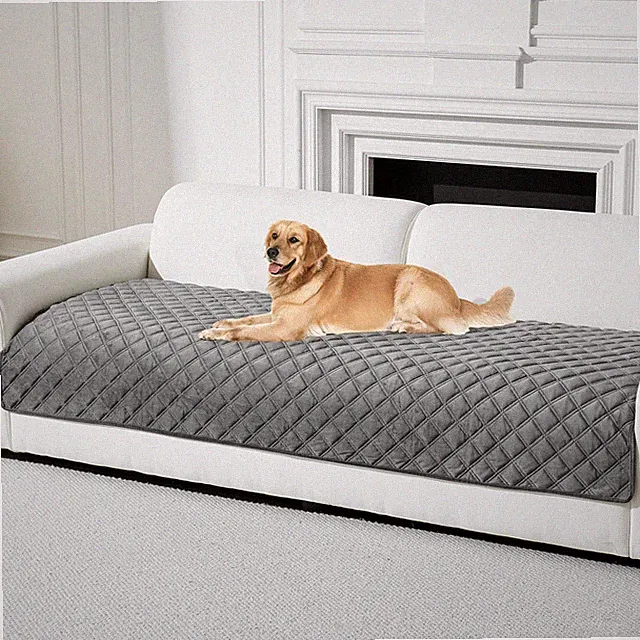 Velvet Couch Cover, Sectional Sofa Covers, Anti Slip Couch Covers for 3 Cushi...