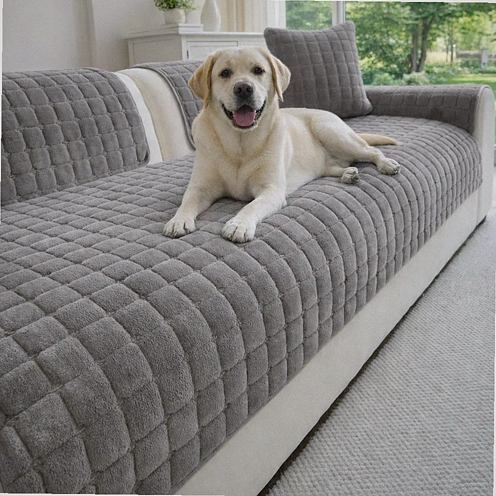 Velvet Couch Cover, Washable Anti Slip Sectional Sofa Cover for 3 Cushion Cou...