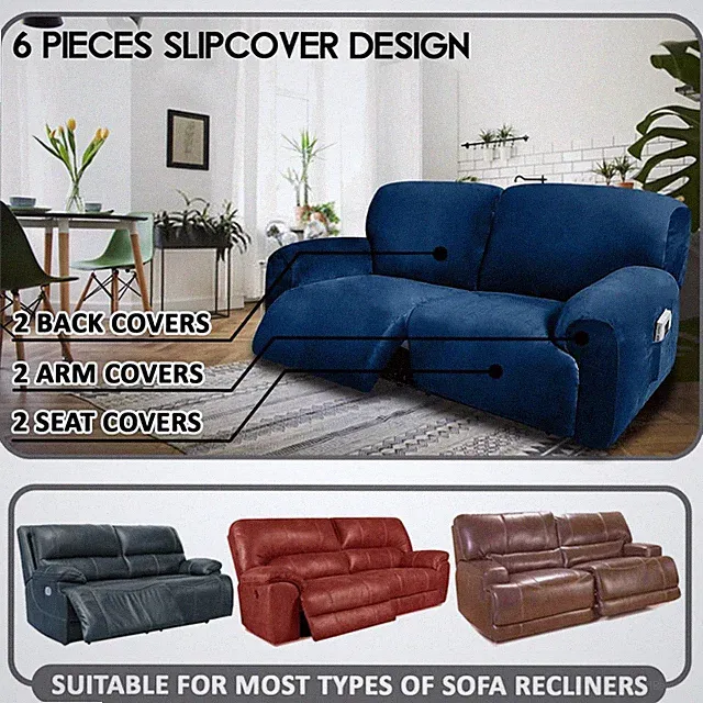 Velvet Love Seat Slipcover - 6-Piece Set