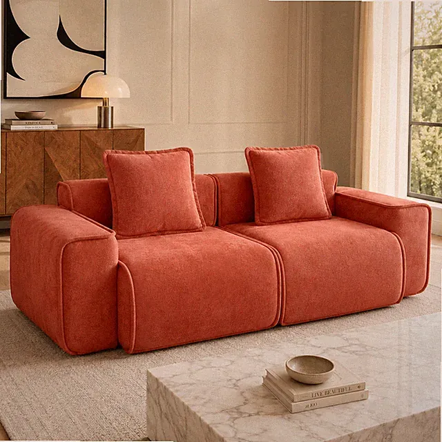 Velvet Modular Cloud Sofa Boneless Sofa 2-Seater Loveseat No Assembly Required