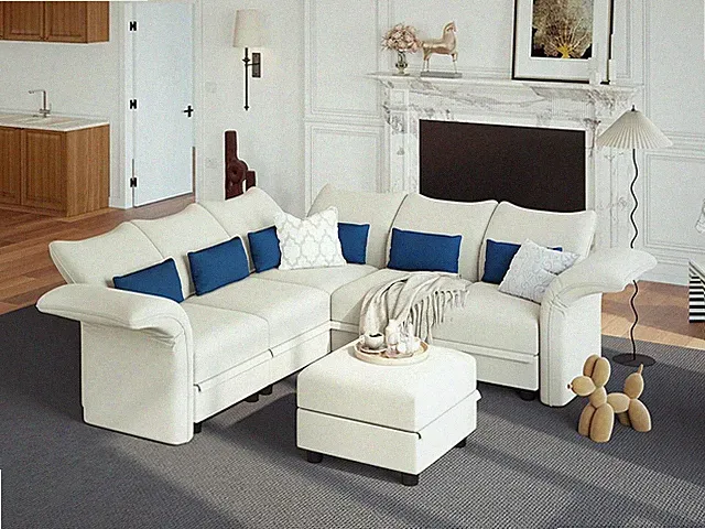 Velvet Modular Sectional Sofa L Shaped Corner Couch with Storage Chaise, 102.2"