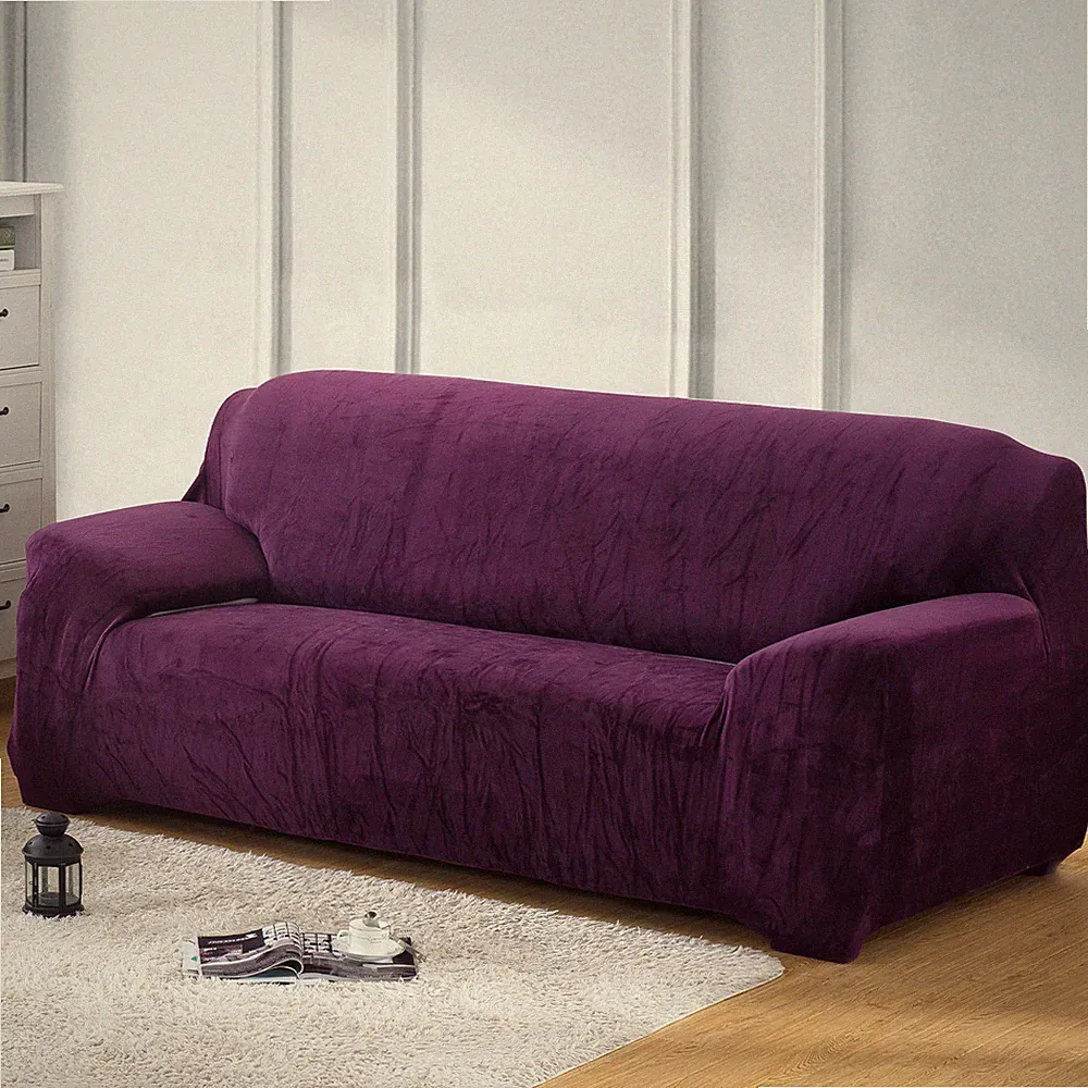 Velvet Plush Sofa Slipcover Stretch Fuzzy Couch Cover Soft for Chair Loveseat
