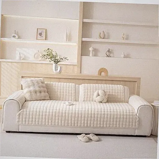 Velvet Sectional Couch Cover, 1pc/27x27 inches/Armrest or Backrest Cover White