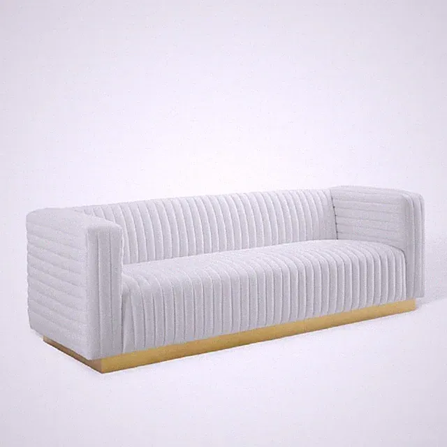 Velvet Sofa Couch Channel Tufted Vintage Glamour Gold Base Maroon Blue White Gry
