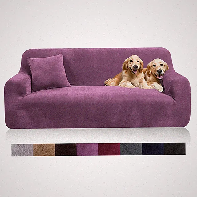 Velvet Sofa Cover Elastic Thick L Shaped Corner Sofa Slipcover 1/2/3/4 Seater