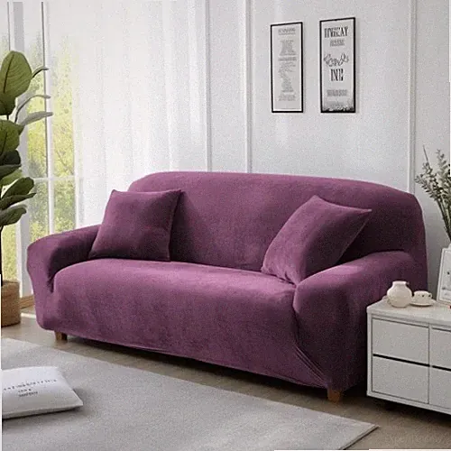 Velvet Sofa Cover Thick Elastic 1/2/3/4 Seater SofaCover Living Room L Shaped