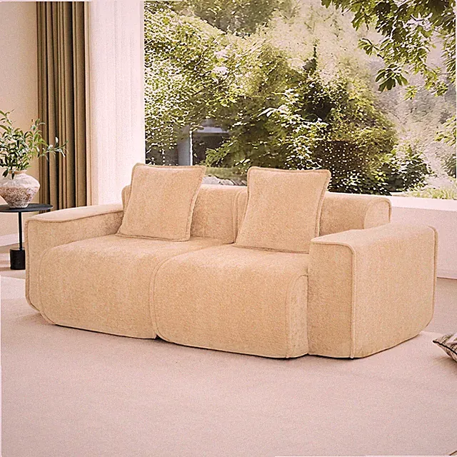 Velvet Sofa,Loveseat With 2 Pillows,No Assembly Needed