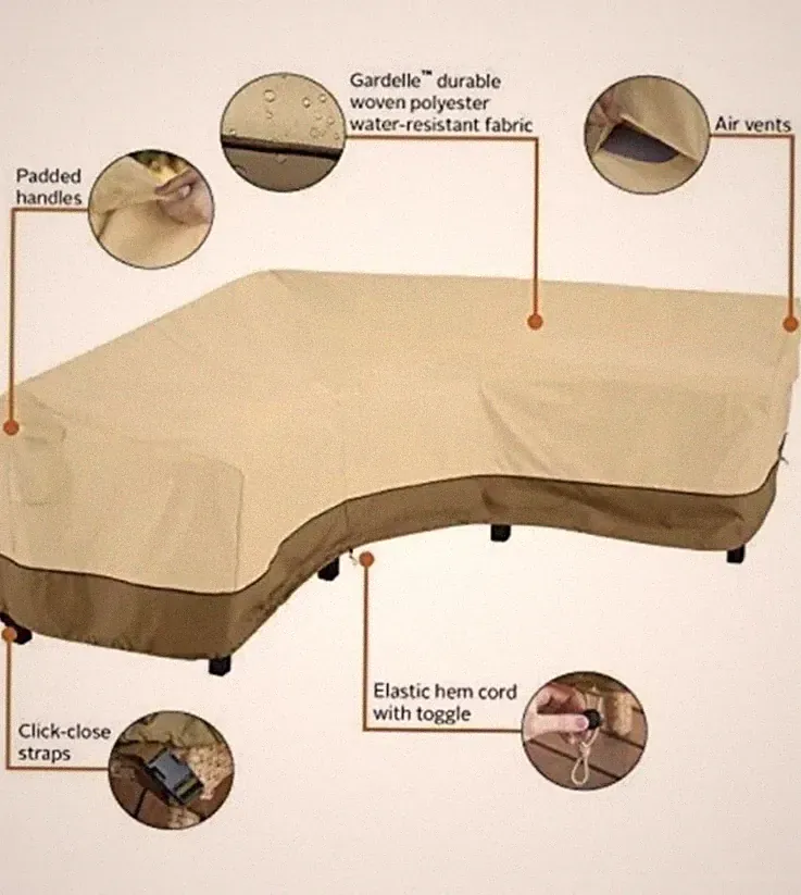 Veranda 55-882-011501-RT Classic Accessories Patio Sectional Sofa Cover100”x100”