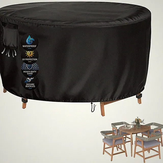 Vercome Extra-Large Round Patio Furniture Cover 84in Dia x 36in H | Heavy-dut...