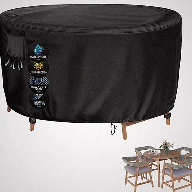 Vercome Extra Tall Round Patio Furniture Cover, 96in 8ft Dia x 36in H | Heavy...