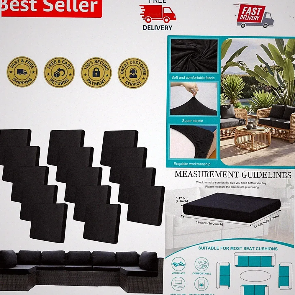 Versatile 14 Pcs Outdoor Couch & Sofa Slipcovers - Elastic and Stylish Design