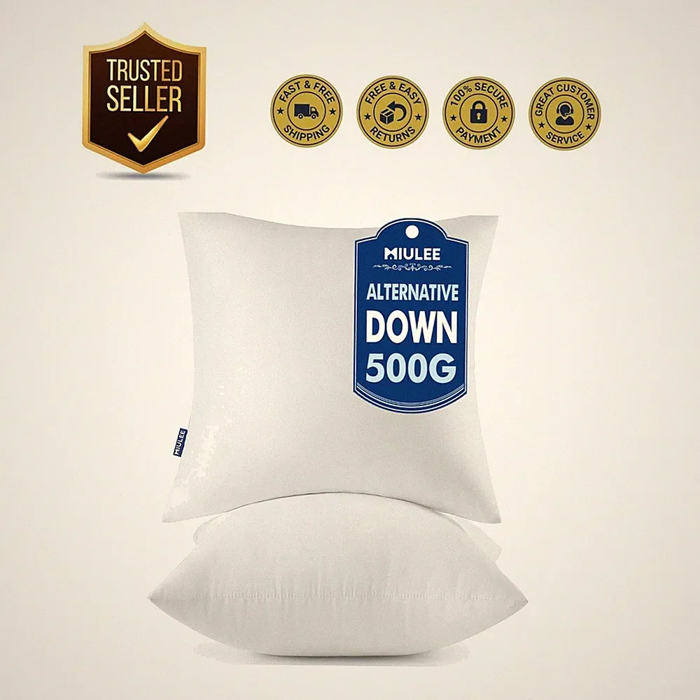Versatile 18x18 Plush Pillow Inserts - Ideal for Couch, Bed & Chairs (2-Pack)