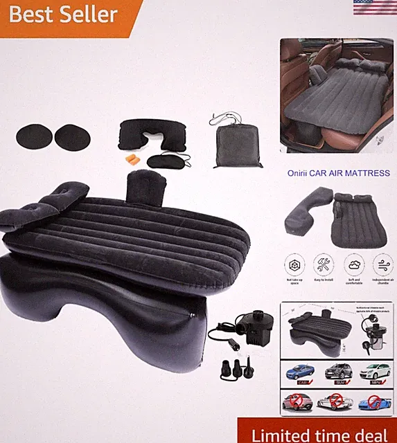 Versatile 55" x 35" Inflatable Car Bed - Quick Inflate with Air Pump Included