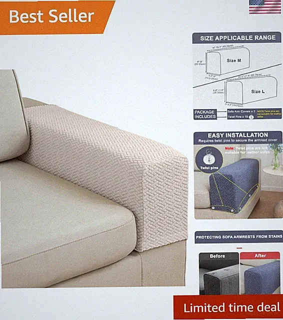 Versatile Armchair Covers Set of 2 in Cream Pink - Stain Resistant & Easy Care