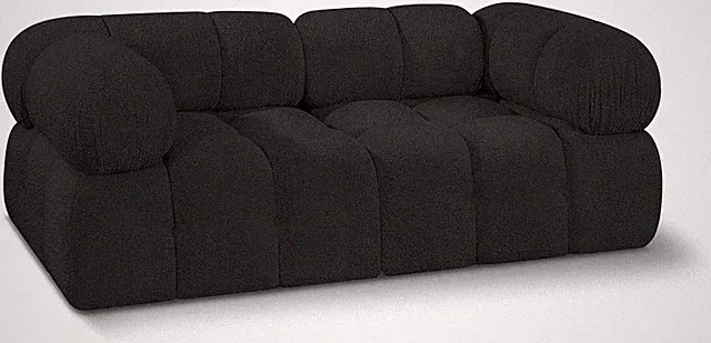 Versatile Black Boucle Modular Sofa - 68" W, Endless Configurations