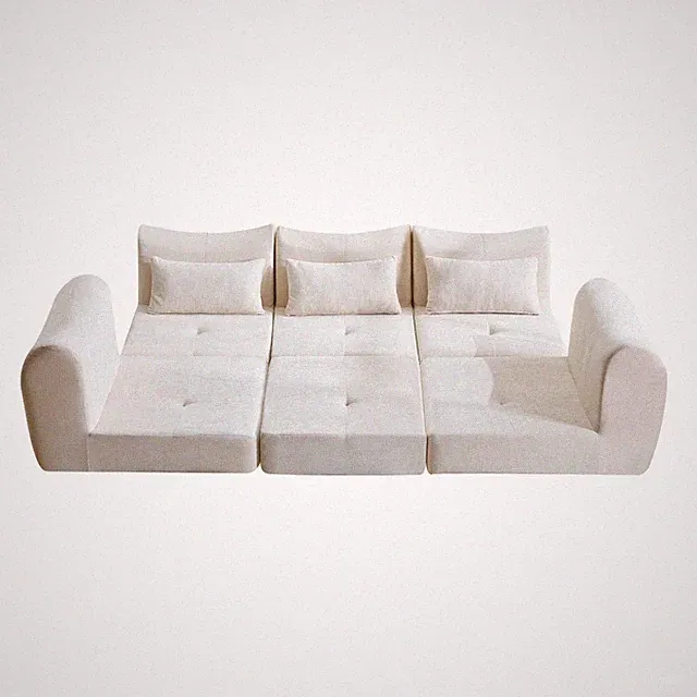 Versatile Cloud Sofa Bed, Modular Sectional Couch with Flannelette & Fast Setup