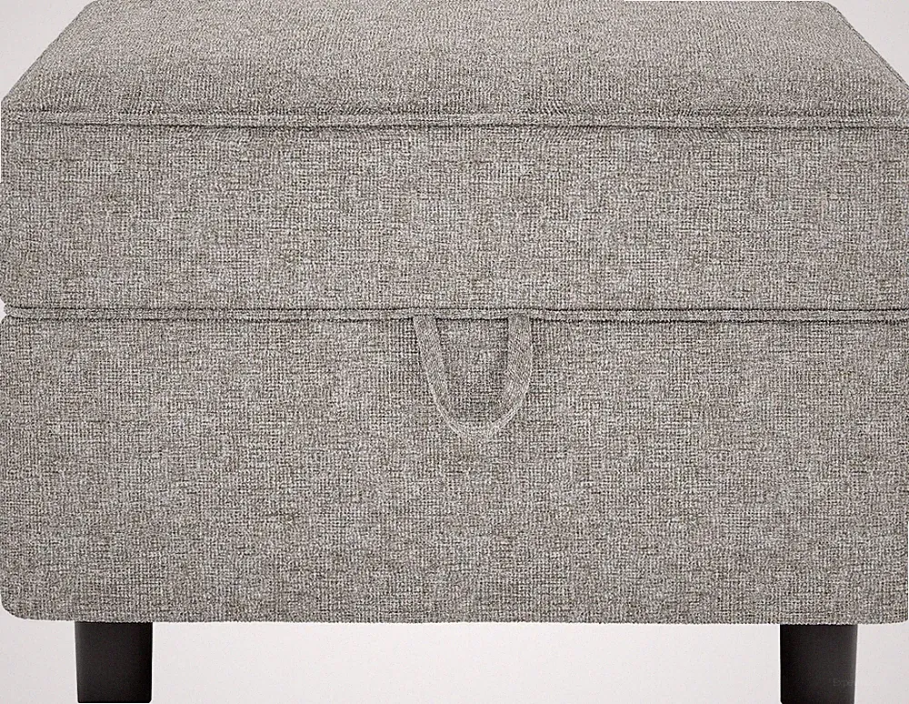 Versatile Grey Storage Ottoman Cube for Modular Sectional Sofa