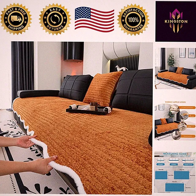 Versatile Plush Velvet Sofa Protector - Stylish Cover for Families with Kids