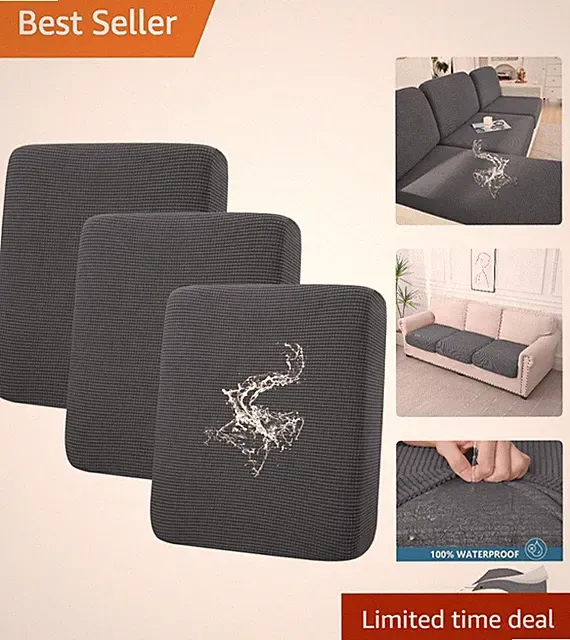 Versatile Waterproof Cushion Slipcovers - Modern Gray for Stylish Living