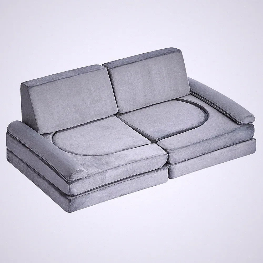 VEVOR Modular Kids Play Couch, Sectional Toddler Sofa with Armrests, 28D Sponge