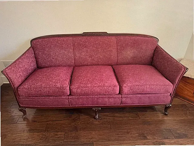Victorian-Era Sofa & Armchair Set, Rose Upholstery, Louisville KY