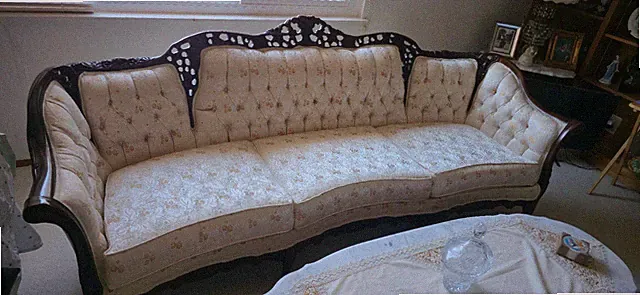 Victorian Style 3 Piece Sofa Couch Cream Color Floral Fabric