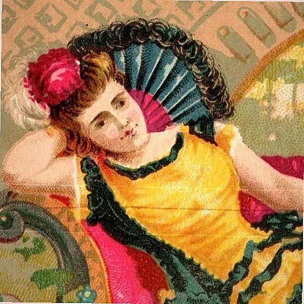 Victorian Trade Card Sidney Squires Automatic Sofa-Bed Woman Laying Boston, MA