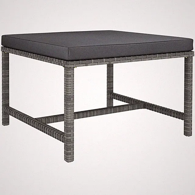 vidaXL Sectional ftrest with Cushion Gray Poly Rattan