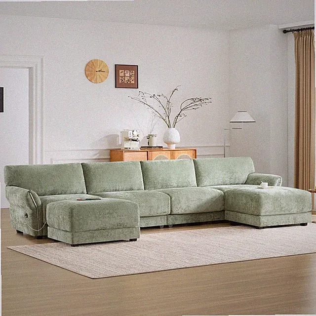 [VIDEO]142" Modular Sectional Sofa, U-Shape with Extra-Wide Seat Cushion, USB