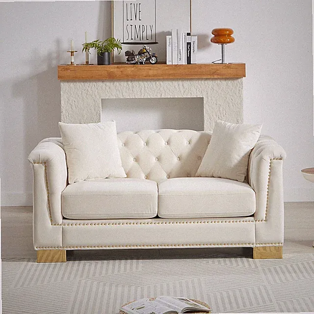 {Video] Classic Modern Style Sofa, 62-inch Chesterfield Classic Rolled Arm Tuc