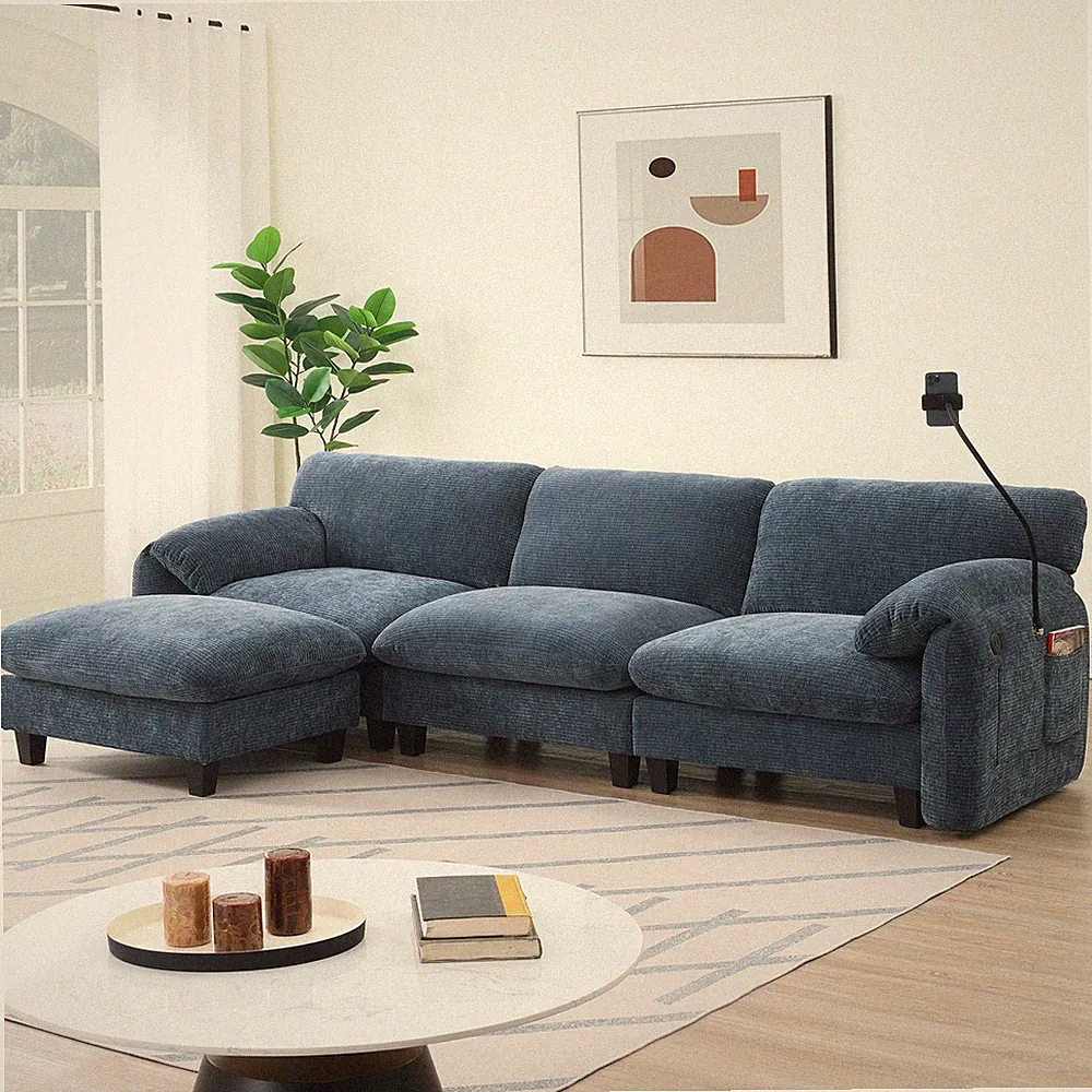[VIDEO Provided] 108" Modular Sectional Sofa, L-Shape with 31.5" Extra-Wide Se