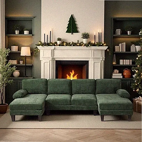 VINGLI 110" Sectional Couches for Living Room,U Shaped Couch with Double Chaise