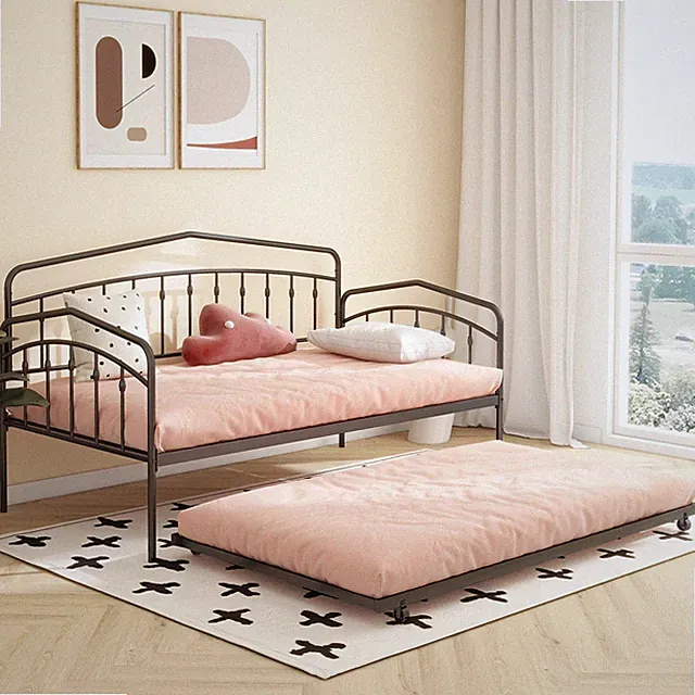 Vinsetto Twin Daybed with Trundle, Black