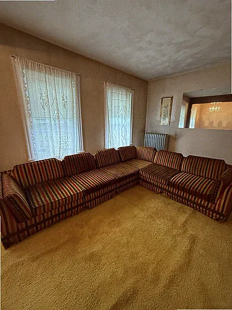 Vintage 1970s Modular Sectional Sofa by Waynline Inc. – MCM Striped Velvet Low
