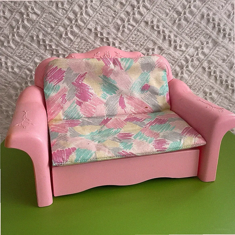 Vintage 1987 Mattel Barbie Sweet Roses Pink Sofa Bed Cushion