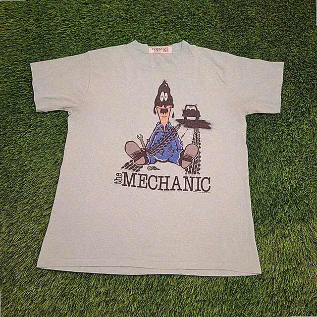 Vintage 80s Funny Mechanic Shirt Large 21x27 Faded