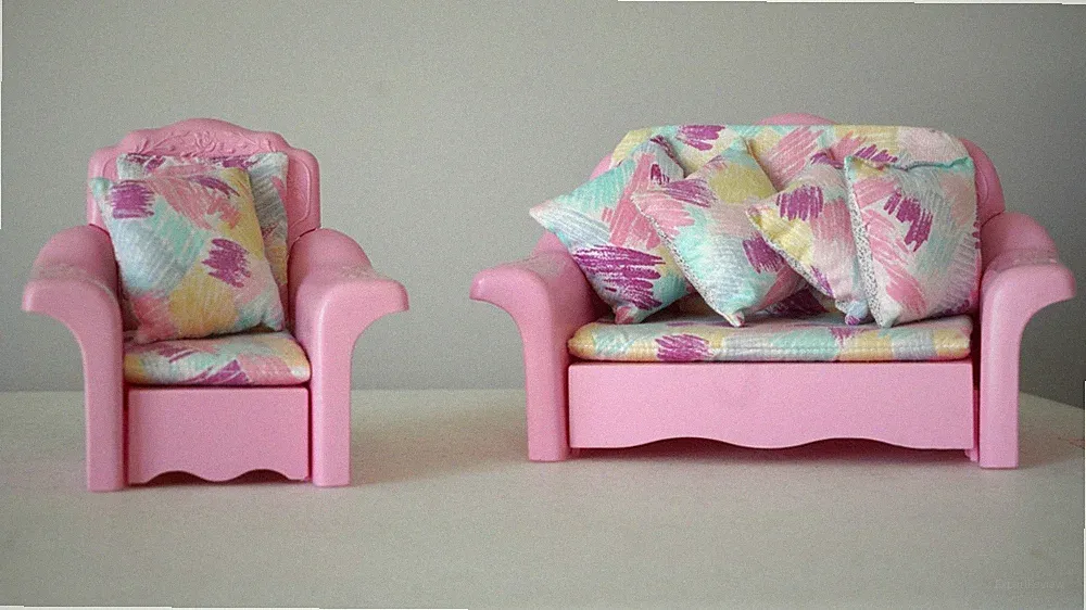 Vintage Barbie Sweet Roses Sofa Bed & Chair Lounger