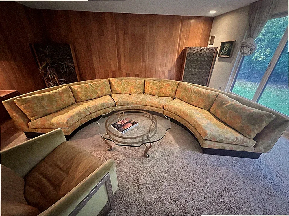 Vintage Erwin-Lambeth For John Stuart 3-piece Serpentine Curved sectional Sofa