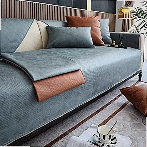 Vintage Faux Pu Leather Sofa Cover Water Resistant Non-Slip Sectional Couch