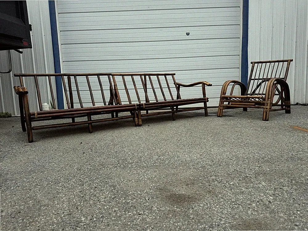 Vintage Ficks Reed Modular Rattan Sectional Sofa & Lounge Chair – 3 Piece Set