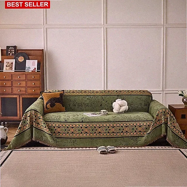 Vintage Floral Green Couch Covers Sofa, Thick Pets 2 Cushion Washable