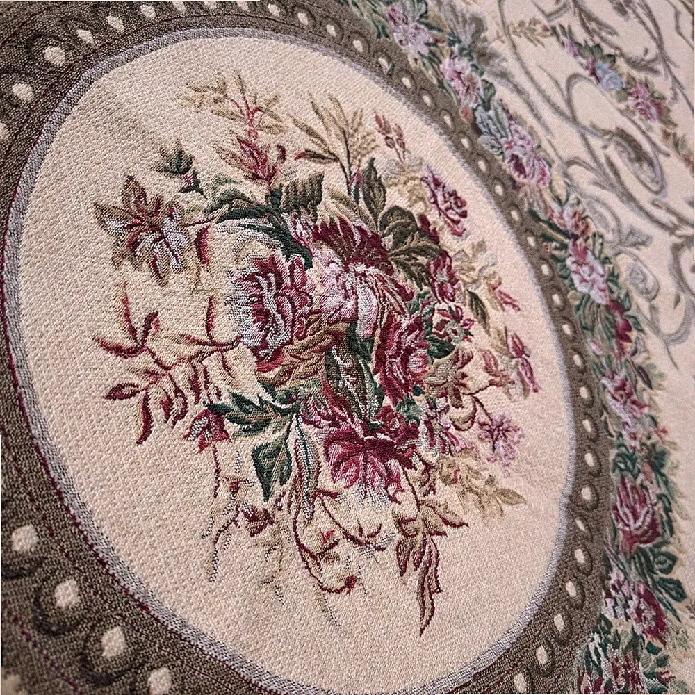Vintage French Aubusson style Tapestry Heavy Weigh Bed Sofa Jacquard Woven 8’x7’