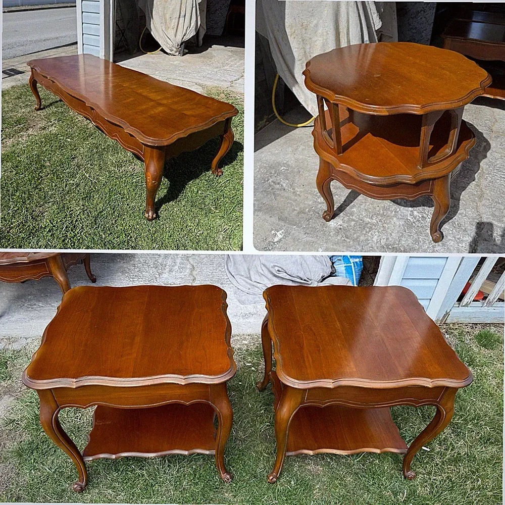 Vintage French Provincial 100% Wood Coordinated Living Room Set