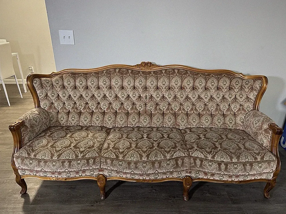 Vintage French Provincial 3-Piece Living Room Set - Sofa & 2 Armchairs -Pristine