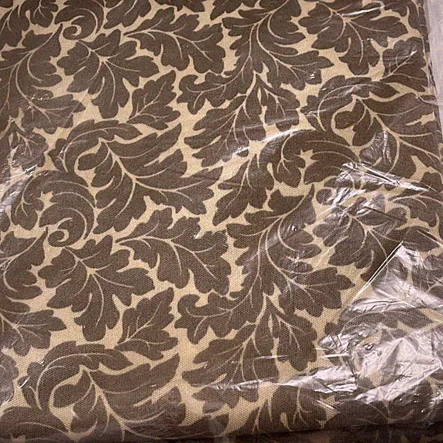 Vintage Furniture Cover 70x140 Beige Leaf Polyester Fashion Throw Foam Back USA
