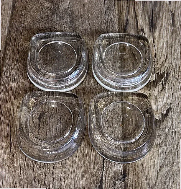 Vintage Glass Furniture Feet For Floor Protection Thick Round MCM