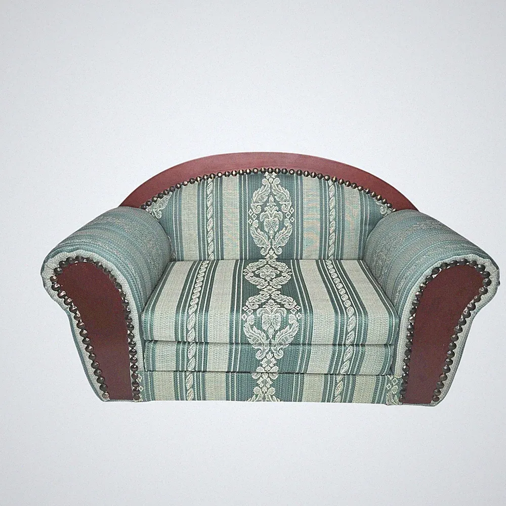 Vintage Green Victorian Style Doll Sofa With A Fold Out Bed, 18" Doll Furniture