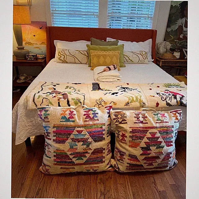 Vintage Handmade Needlepoint English Fox Hunt Equestrian Tapestry Throw/Blanket