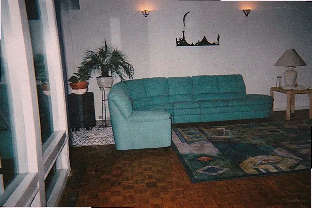 Vintage Natuzzi Sectional - Teal microfiber oversized sofa, non smoking home.
