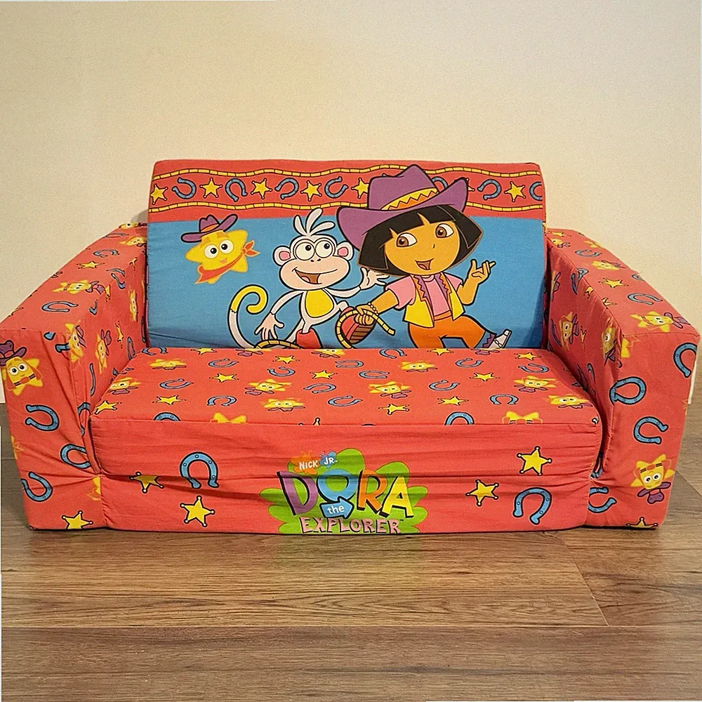Vintage Nick Jr Dora The Explorer 2 In 1 Foam Flip Open Sofa Bed Y2K
